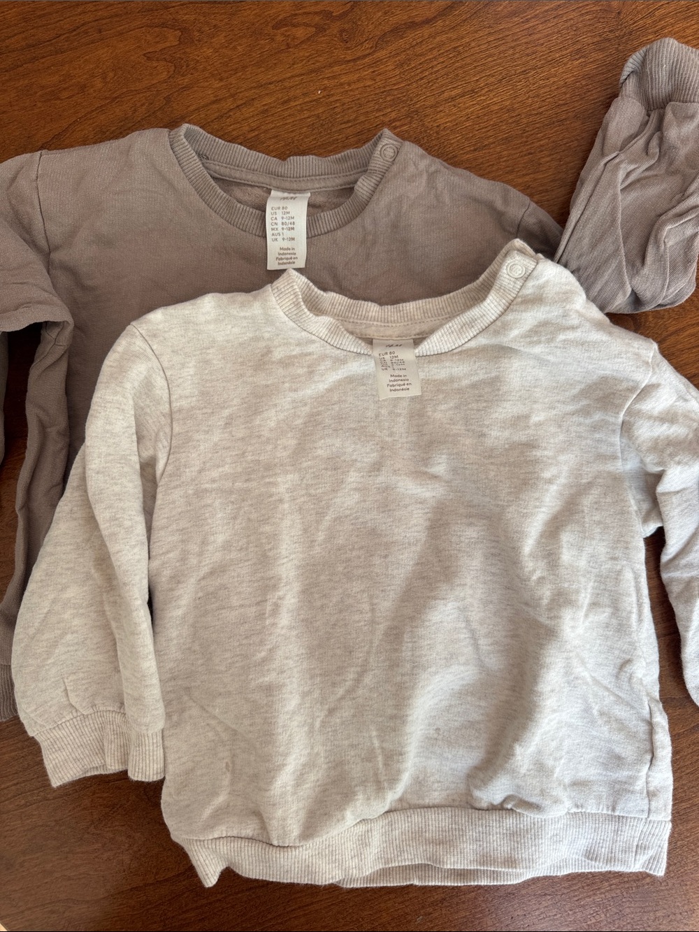 H&M Toddler Crewneck Sweatshirt - Light Gray & Taupe